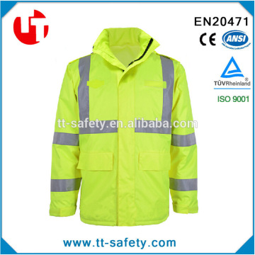 High visibility waterproof keep warm reflective winter safety clothing