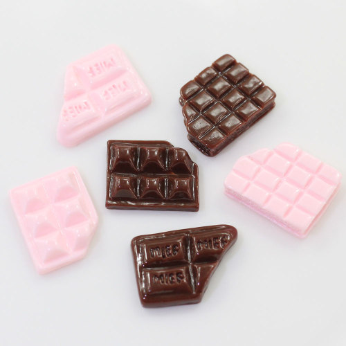 Cute Pink Resin Chocolate Figurine 3D Miniatures Flatback Cabochon Embellishments Scrapbooking Diy Slime Charm Accessories