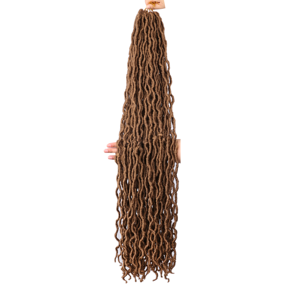 Hot sell Synthetic Gypsy Locs Extension Jumbo Braids Freetress Wavy Curly Crochet Braid Hair 36 inches  Goddess Faux Locs Hair