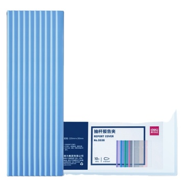 Blue Drawbar Clamp Deli 5538 - Thickened Data Book Office Supply