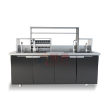 Black Milk Tea Commercial Bubble Tea Counter with Large Storage Cabinet