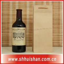 Durable kraft paper wine bag