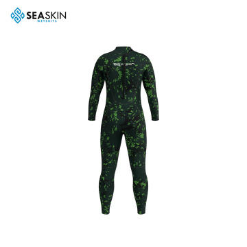 Seaskin 2mm Neoprene One Piece Wetsuit for Men Back Zip Long Sleeve Diving Suit