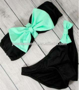 Black Strapless Bowknot design bikini 2016