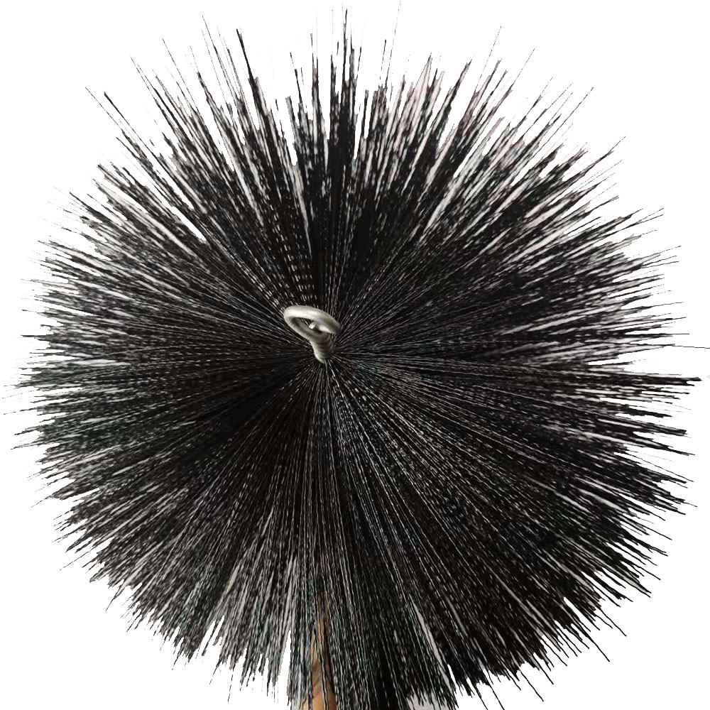 Chimney gutter cleaning brush for window eaves