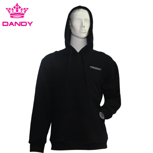 Hoodies kasual bersulam hitam