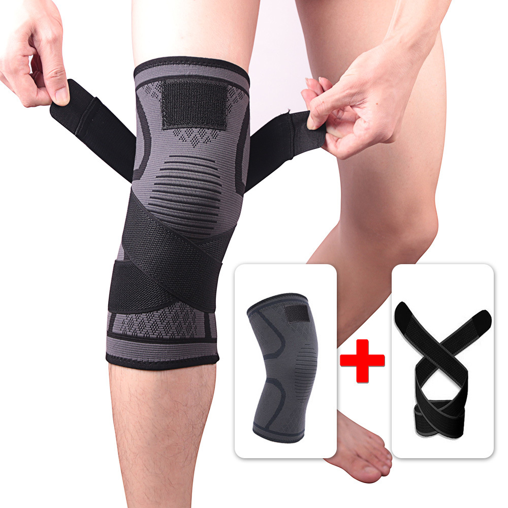 Sports Knee Pads Outdoor Mountaineering Cycling Fitness Breathable Stretch Knit Silicone Protective Gear