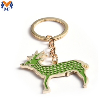 Metal cute animal personalized engraved logo keychain