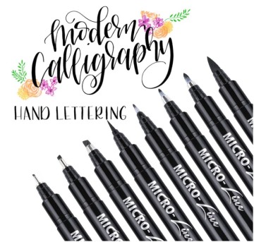 Beginners Writing Brush Lettering Art Set: Drawing, Water Color, Illustrations, Black Ink & Permanent Markers