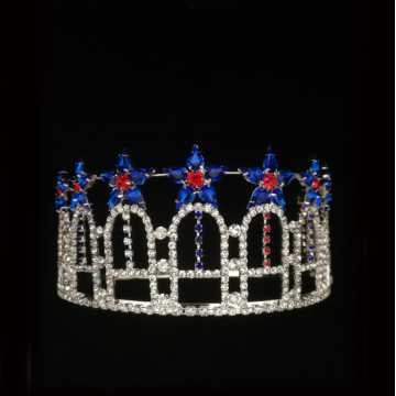 Corona de desfile patriótico de la tiara de la estrella del Rhinestone barato