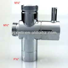 Brass Faucet Diverter, Shower Kit Water Separate Water Diverter, M3/4"-M1/2"-F1/2"