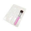 Pinceau de maquillage de plateau de boursouflure d'insertion en plastique transparent