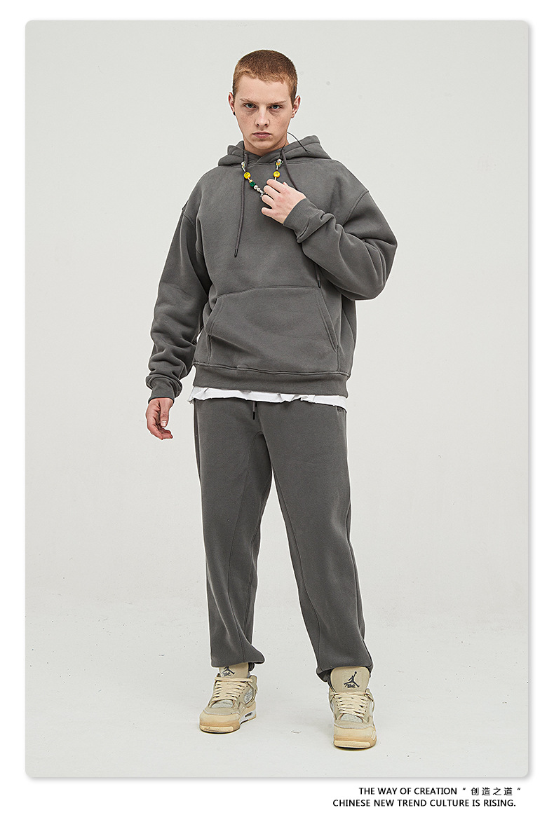 Özel Logo Tasarımı 100 Pamuk Spor Erkek Kara Krop Yetişkin Sweatshirt Hoodies Unisex Erkek Toptan Hoodies Joggers Suit