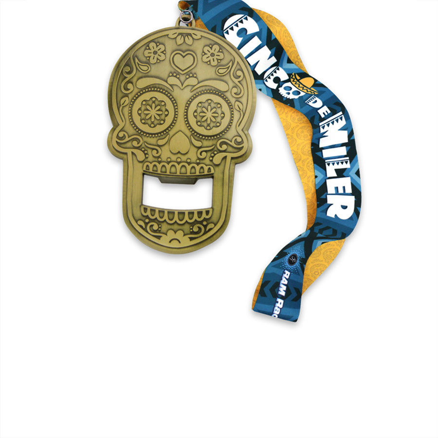 Medalla de calavera de metal de precio personalizado