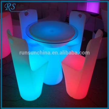 LED plastic cheap wine barrel bar table sets / led light bar table and chairs