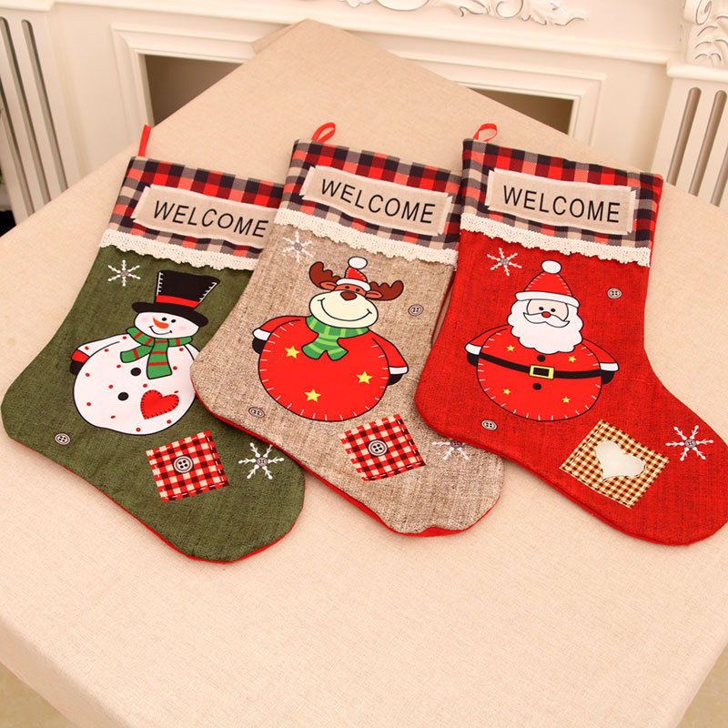 New polyester fabrics extra large Christmas stockings Christmas decoration supplies Christmas gift bag