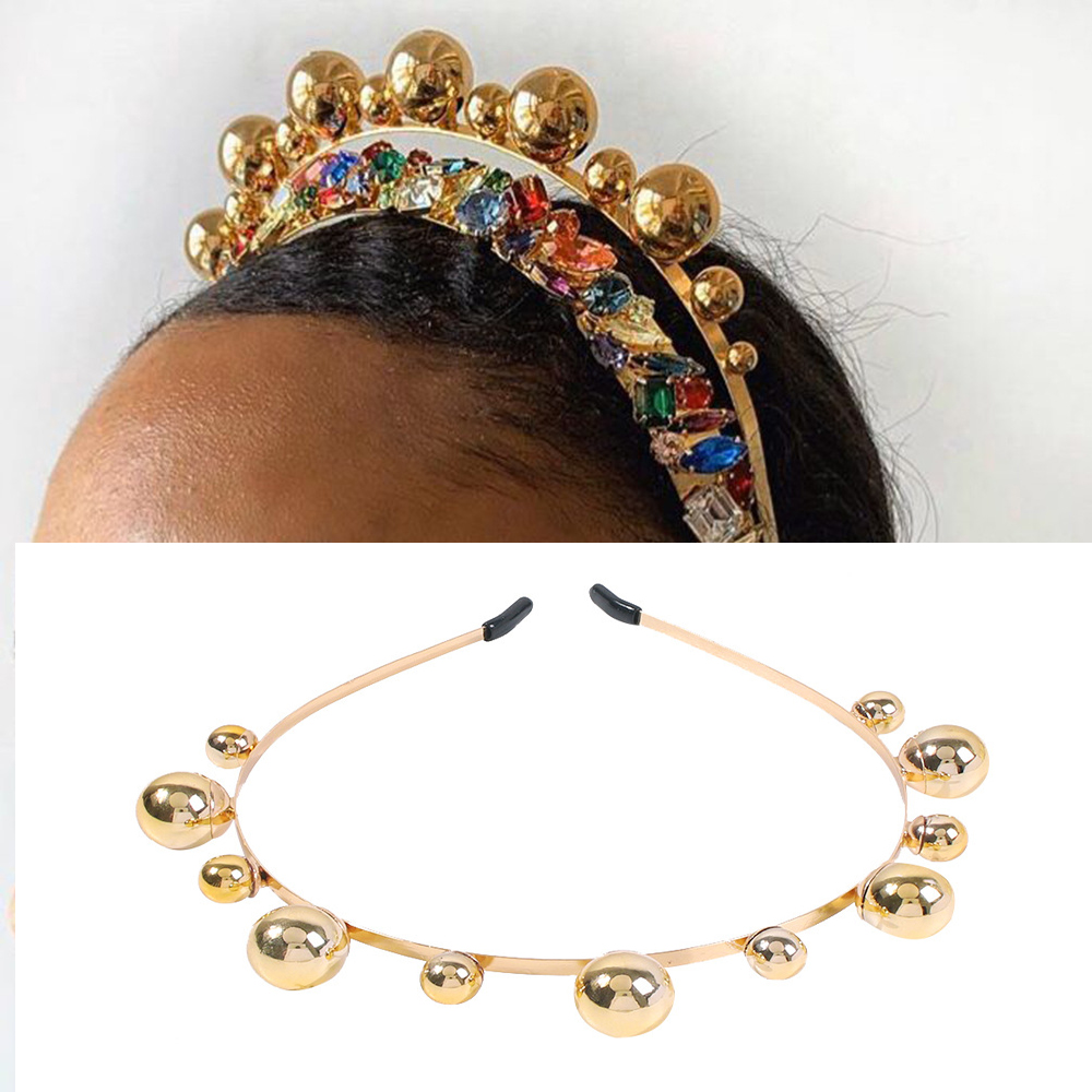 wholesale Classic handmade simple retro headband gold/silver/white pearl hair bands clips hair product women