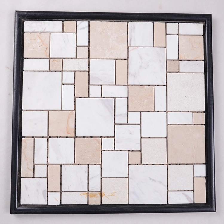 France Style Commercial Use Natural Tumbled Marble Mosaic Tile