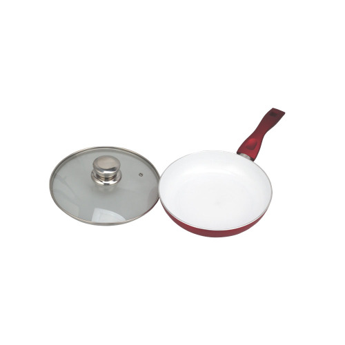 Red color Nonstick Frying pan with Lid Small