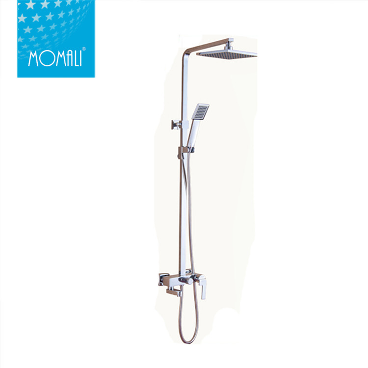 China Thermostatic European Style High Quality Wall Surface Mounted Brass Hot and Cold Bathroom Rain Shower Faucet Sets