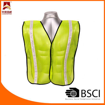 Fluorescent mesh PVC tape visibility vest