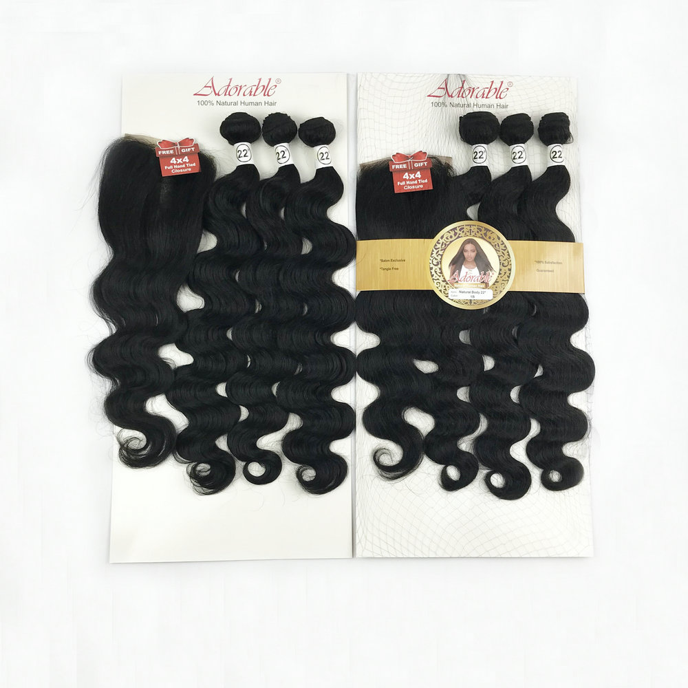 Fashion Body Wave Natural Hair Extension Blended Synthetic Hair Weaving Hair Bundles with closure