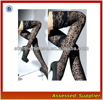 Sexy Black Thigh High Lace Stockings/Floral Lace Stockings With Bow Thigh High