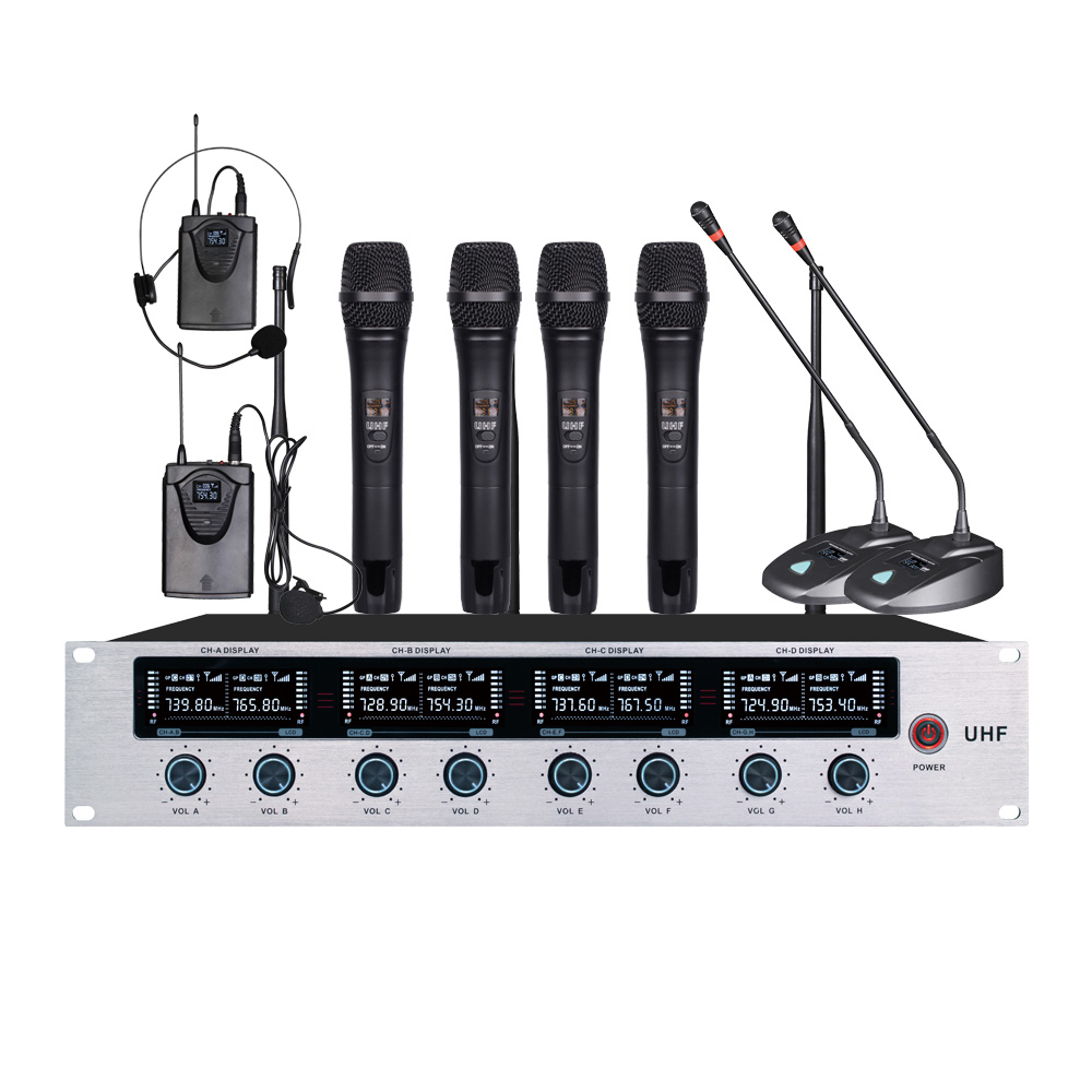 High Quality 8 Channels Wireless Microphones Mic