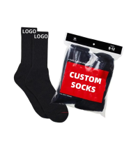 Custom Wholesale Men's Athletic Knitting Cotton Sport Socks - 4 Pairs Fashion Basketball Crew Socks