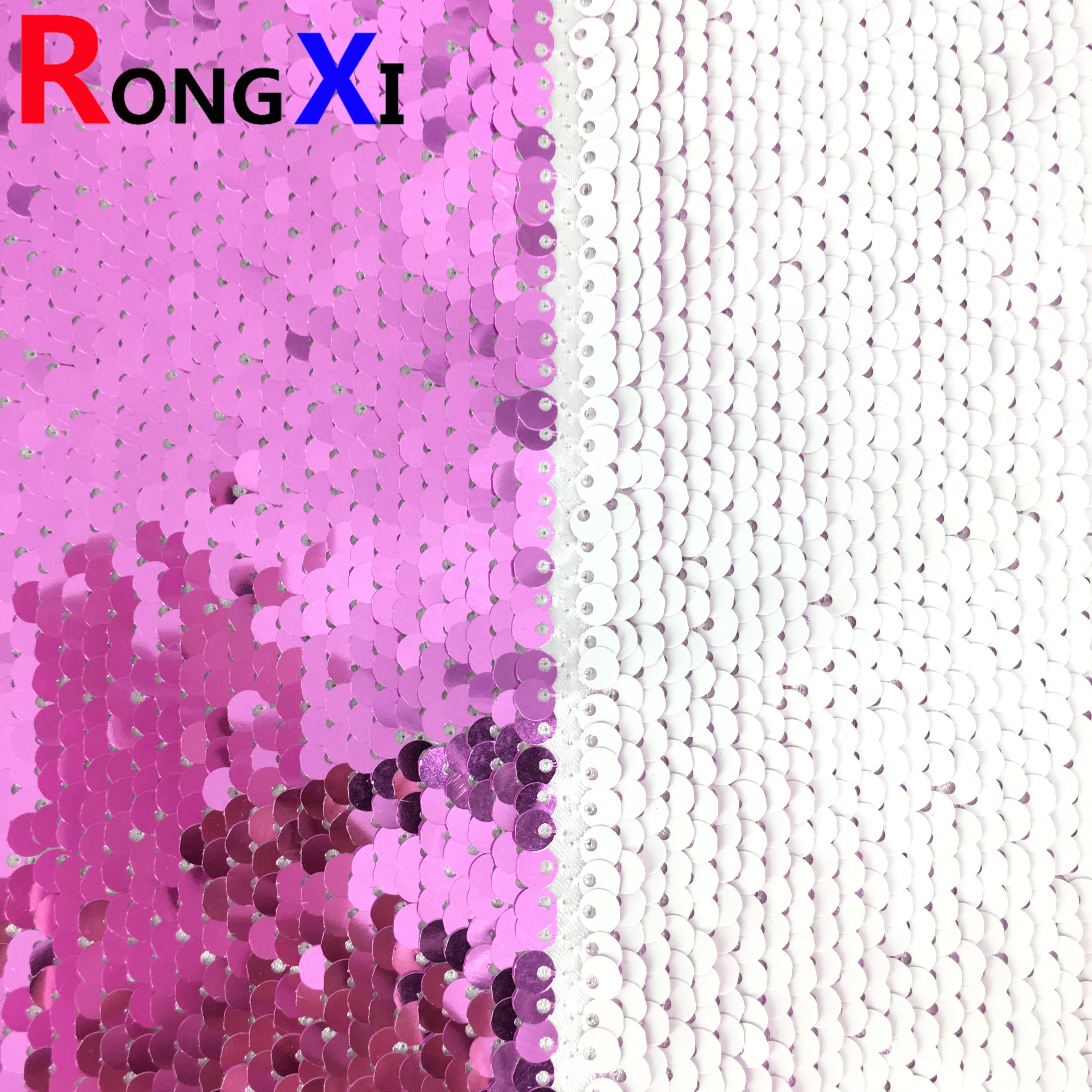 RXF0715 Sequin Fabric Embroidery Sequin Fabric Reversible  Custom-made Sequin Fabric