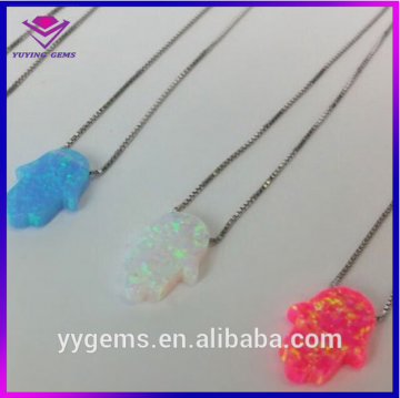 Wholesale Opal 925 Silver Women Chain Colors Hamsa Fire Opal Stone