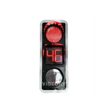 200mm Clear Lens LED Traffic Light with Timer