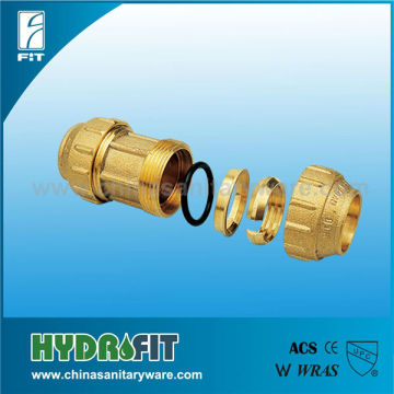 couple straight brass PE fitting