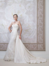 new style detachable train sleeveless lace top wedding dresses