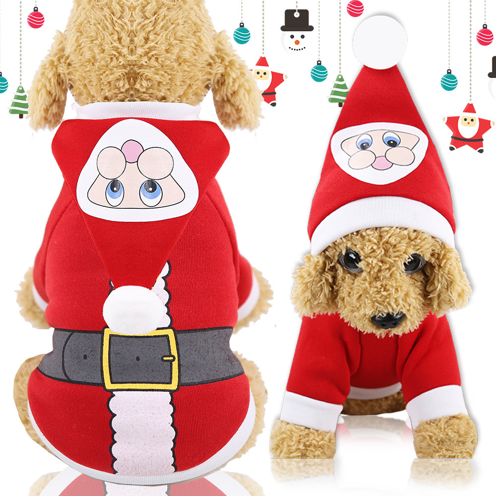 Hot Selling Christmas Pet Supplies Clothes Cat Cotton Clothing Funny Winter Snowman Elk Dog Clothes