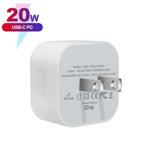 Adaptateur d&#39;alimentation du chargeur mural de Type-C de Type-C 20W