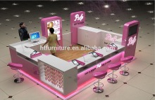 Nail beauty salon bar kiosk with nail polish display
