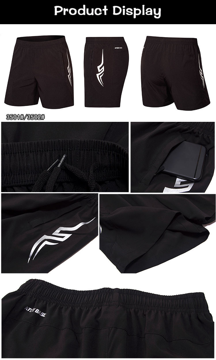 Wholesale Black Wear Unisex Quick Dry Running Clothing Leggings Sport Fitness Gym Shorts