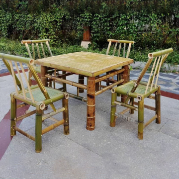 Bamboo Table and Chair Set for Outdoor Courtyard Tea Time
