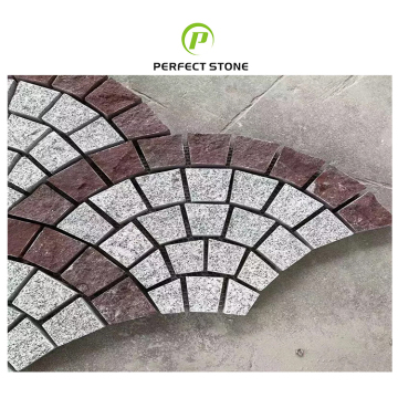 Granite Meshed Cobblestone Driving Way Paver Pattern