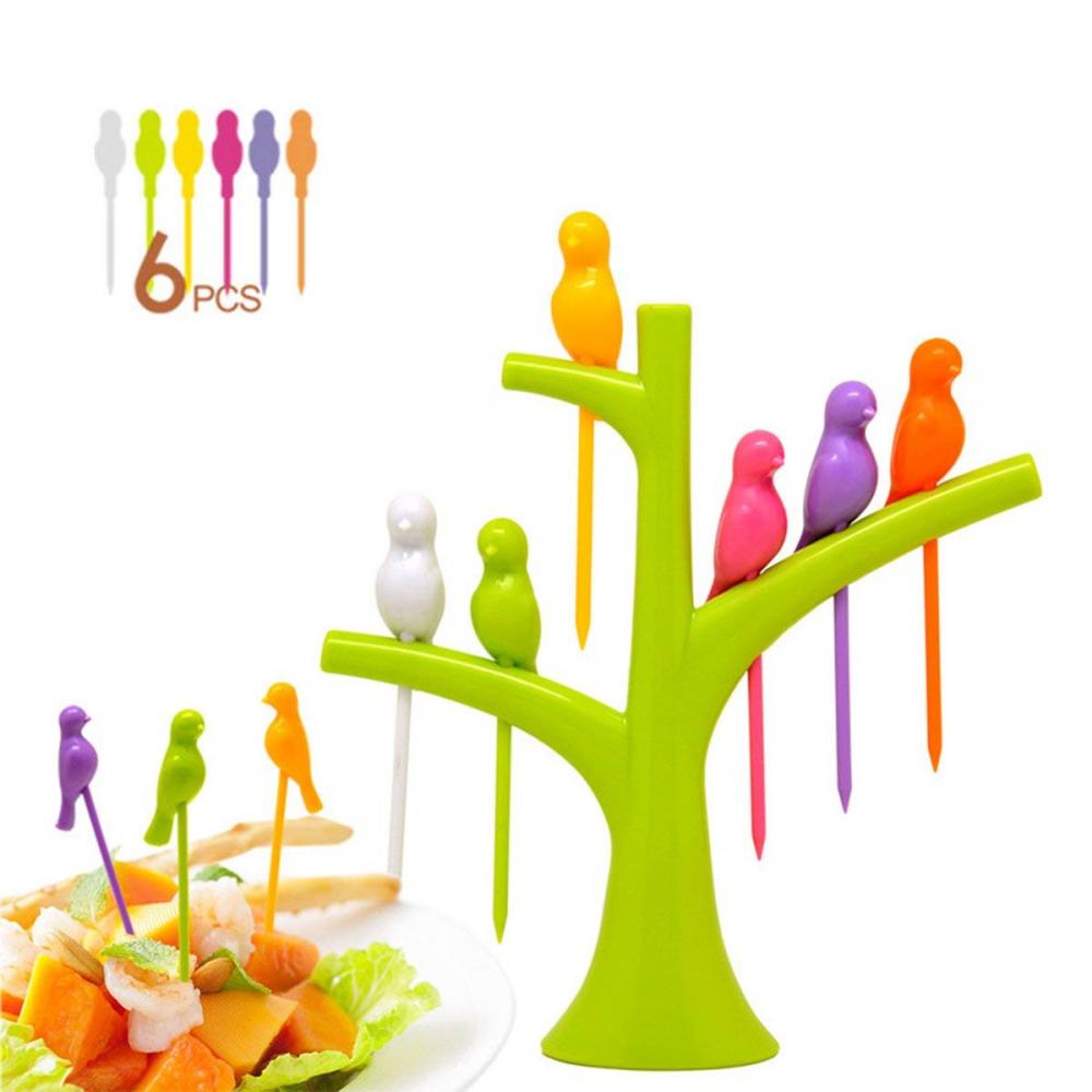 Vogel-Baum-Cocktail-Frucht-Gabeln-Messer Peeler Set