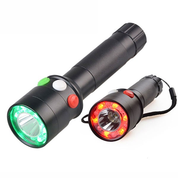 Grosir Aluminium Alloy 3W XPE LED TRICOLOR TORCH untuk sinyal kereta