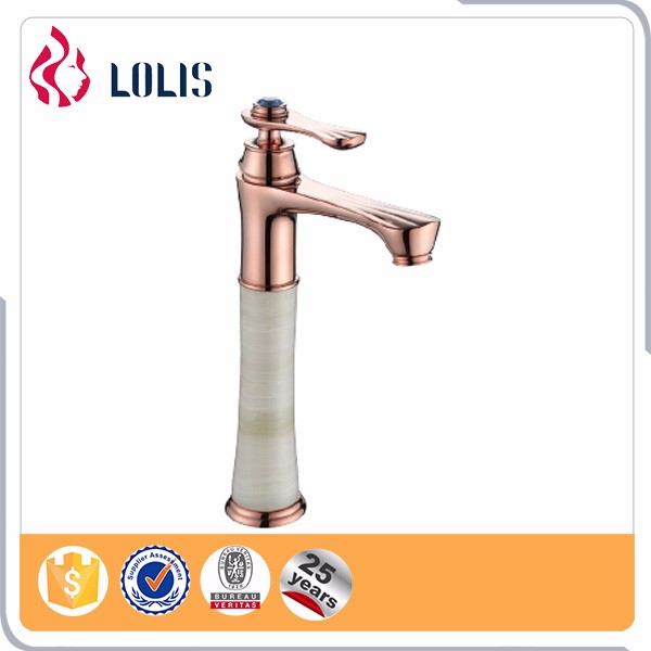 YL-5288-22CP Ormate marble stone faucets rose gold plated bathroom faucet