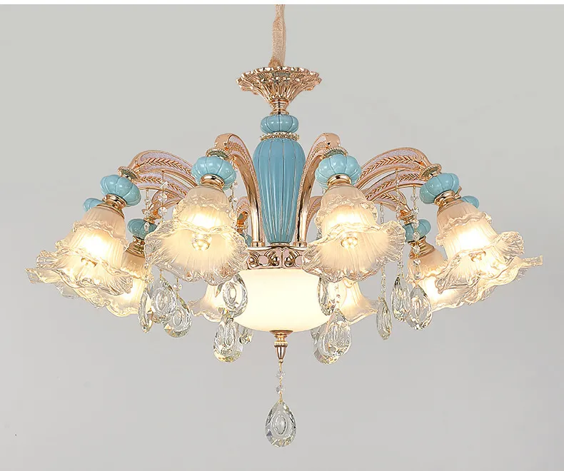 Elegant French Ceramic Chandelier for Dining Room Ambiance