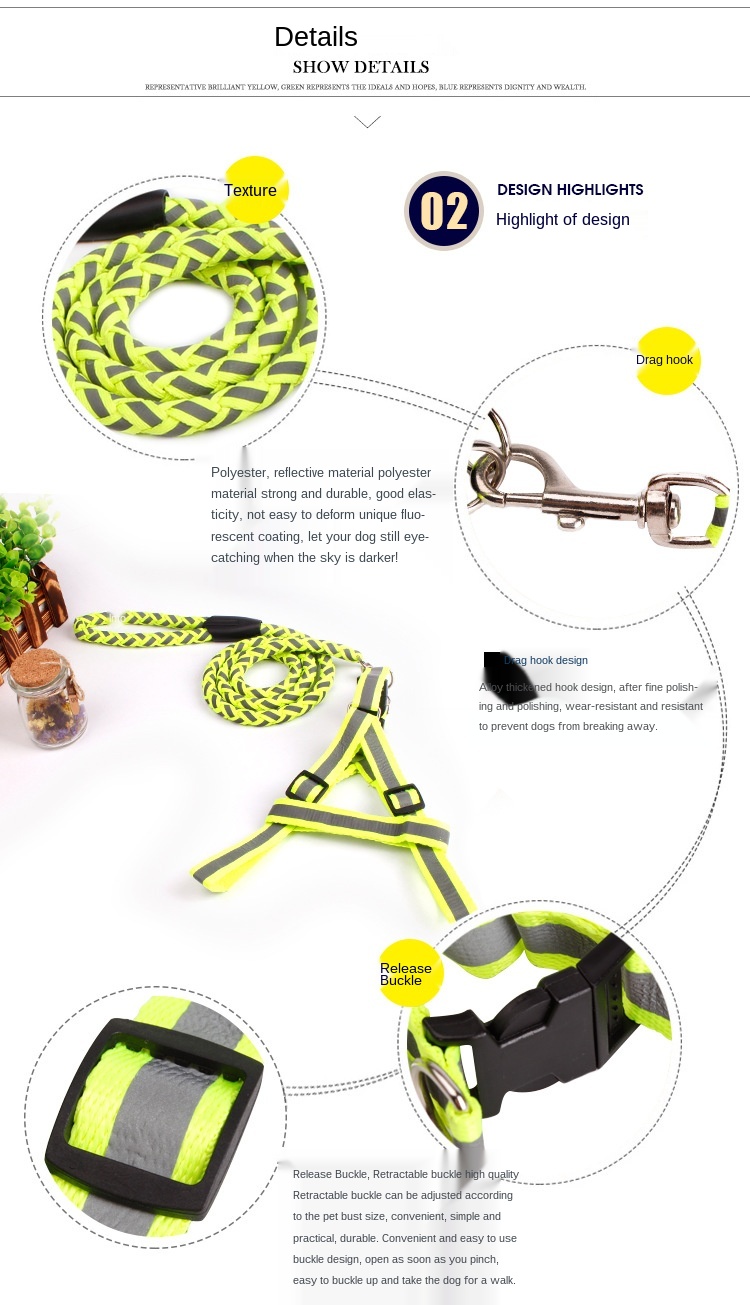 Pet supplies wholesale special traction pull leash dog treadmill morning run special traction rope factory direct supply