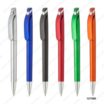 Plastic ballpoint pen with logo