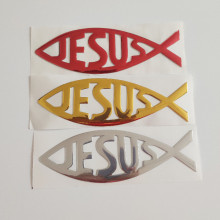 3D Jesus Fish Symbol Vinyl Window Decal