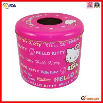 tissue round hello kitty metal tin box