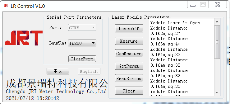 How to use JRT LASER DISTANCE SENSOR