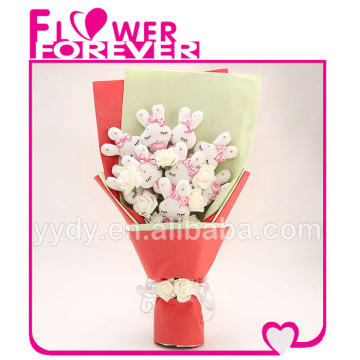 lovely plush rabbit flower valentines day gifts